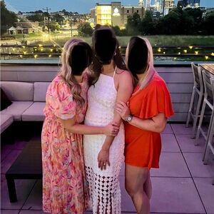 Flying Tomato Pink and Orange Maxi Dress Resort Wear A-Line